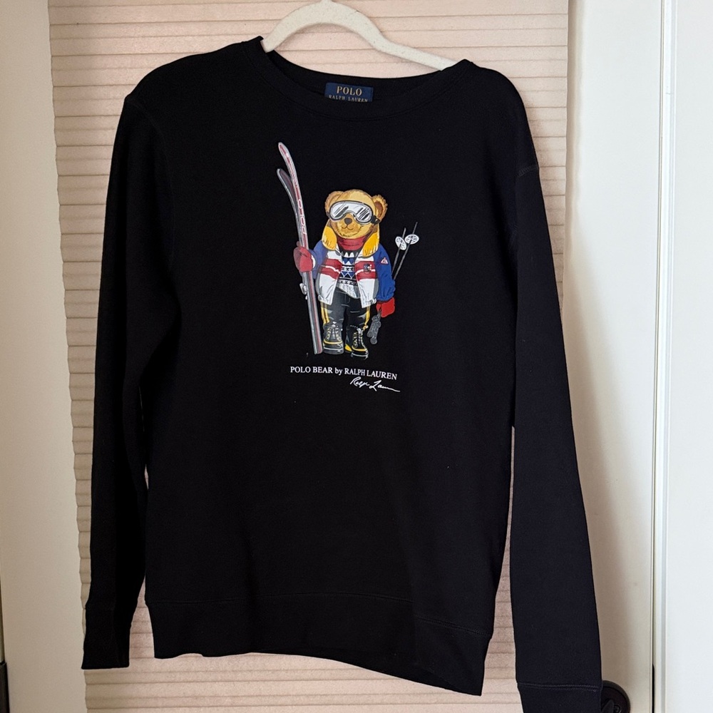 Polo by Ralph Lauren Black Sweater with Skiing Bear